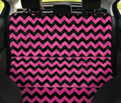Pink And Black Chevron Pattern Print Pet Car Back Seat Cover