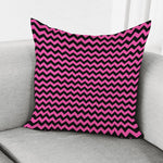 Pink And Black Chevron Pattern Print Pillow Cover