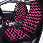 Pink And Black Chevron Pattern Print Universal Fit Car Seat Covers