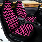Pink And Black Chevron Pattern Print Universal Fit Car Seat Covers