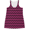 Pink And Black Chevron Pattern Print Women's Racerback Tank Top