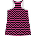 Pink And Black Chevron Pattern Print Women's Racerback Tank Top