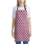 Pink And Black Polka Dot Pattern Print Apron