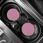 Pink And Black Polka Dot Pattern Print Car Coasters