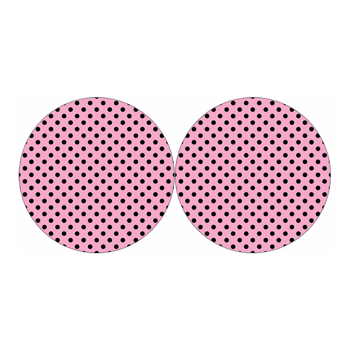 Pink And Black Polka Dot Pattern Print Car Coasters