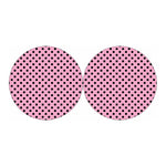 Pink And Black Polka Dot Pattern Print Car Coasters