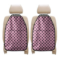 Pink And Black Polka Dot Pattern Print Car Seat Organizers