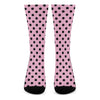 Pink And Black Polka Dot Pattern Print Crew Socks