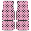 Pink And Black Polka Dot Pattern Print Front and Back Car Floor Mats