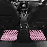 Pink And Black Polka Dot Pattern Print Front and Back Car Floor Mats