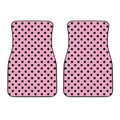 Pink And Black Polka Dot Pattern Print Front Car Floor Mats