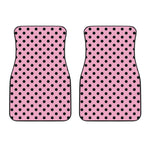 Pink And Black Polka Dot Pattern Print Front Car Floor Mats