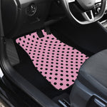 Pink And Black Polka Dot Pattern Print Front Car Floor Mats