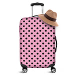 Pink And Black Polka Dot Pattern Print Luggage Cover