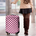 Pink And Black Polka Dot Pattern Print Luggage Cover