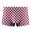 Pink And Black Polka Dot Pattern Print Men's Boxer Briefs