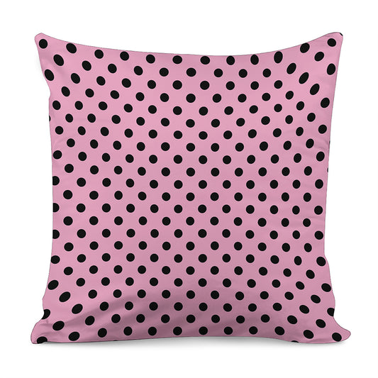 Pink And Black Polka Dot Pattern Print Pillow Cover
