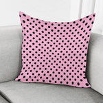 Pink And Black Polka Dot Pattern Print Pillow Cover