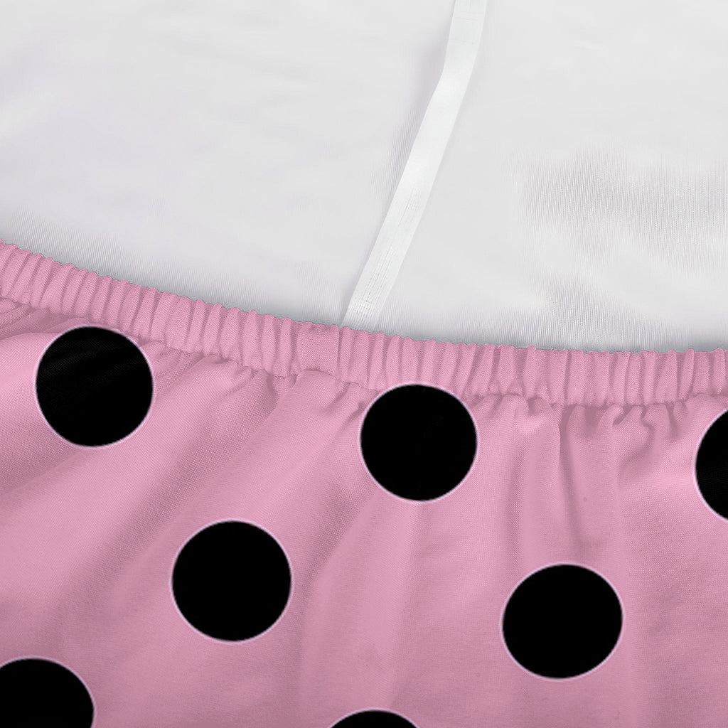 Pink And Black Polka Dot Pattern Print Sofa Cover
