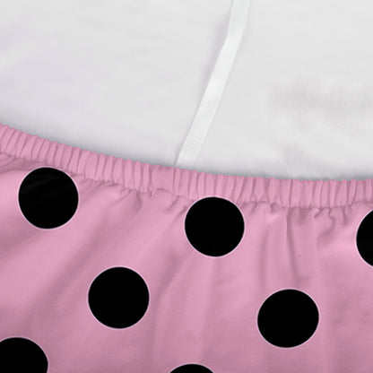 Pink And Black Polka Dot Pattern Print Sofa Cover