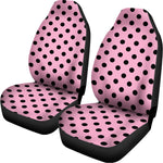 Pink And Black Polka Dot Pattern Print Universal Fit Car Seat Covers