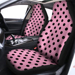 Pink And Black Polka Dot Pattern Print Universal Fit Car Seat Covers