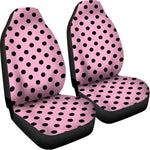 Pink And Black Polka Dot Pattern Print Universal Fit Car Seat Covers