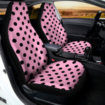 Pink And Black Polka Dot Pattern Print Universal Fit Car Seat Covers