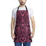 Pink And Black Snakeskin Print Apron