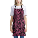 Pink And Black Snakeskin Print Apron