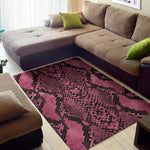Pink And Black Snakeskin Print Area Rug