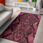 Pink And Black Snakeskin Print Area Rug
