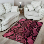 Pink And Black Snakeskin Print Area Rug