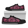 Pink And Black Snakeskin Print Black Low Top Sneakers