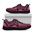 Pink And Black Snakeskin Print Black Running Shoes