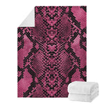 Pink And Black Snakeskin Print Blanket