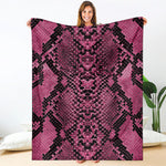 Pink And Black Snakeskin Print Blanket