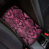 Pink And Black Snakeskin Print Car Center Console Cover