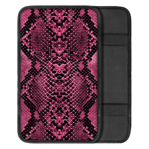 Pink And Black Snakeskin Print Car Center Console Cover