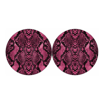 Pink And Black Snakeskin Print Car Coasters