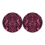 Pink And Black Snakeskin Print Car Coasters
