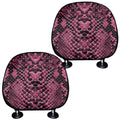 Pink And Black Snakeskin Print Car Headrest Covers