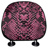 Pink And Black Snakeskin Print Car Headrest Covers