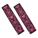 Pink And Black Snakeskin Print Car Seat Belt Covers