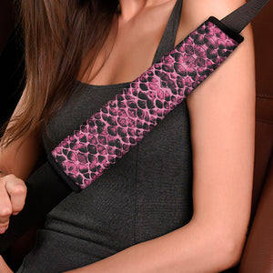 Pink And Black Snakeskin Print Car Seat Belt Covers