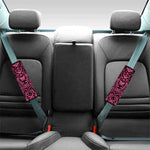 Pink And Black Snakeskin Print Car Seat Belt Covers