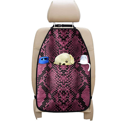 Pink And Black Snakeskin Print Car Seat Organizers