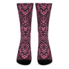 Pink And Black Snakeskin Print Crew Socks