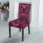 Pink And Black Snakeskin Print Dining Chair Slipcover