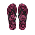 Pink And Black Snakeskin Print Flip Flops
